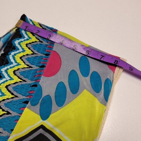 SUMMER Blue Maxi Cover up Abstract Print Cap Sleeve Casual Comfy Long Dress - Picture 9 of 12